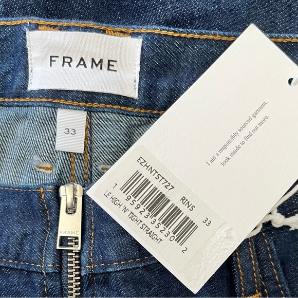 New Frame Le High and Tight Exposed Zipper Women’s Jeans size 33 Blue - Picture 4 of 9